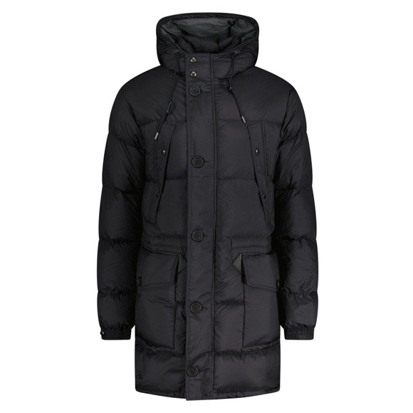 $1290 BURBERRY BENSEN BLACK HOODED CHECK LOGO DOWN PARKA PUFFER JACKET COAT XXL